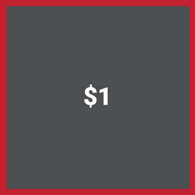 Add One Dollar increments to your account.